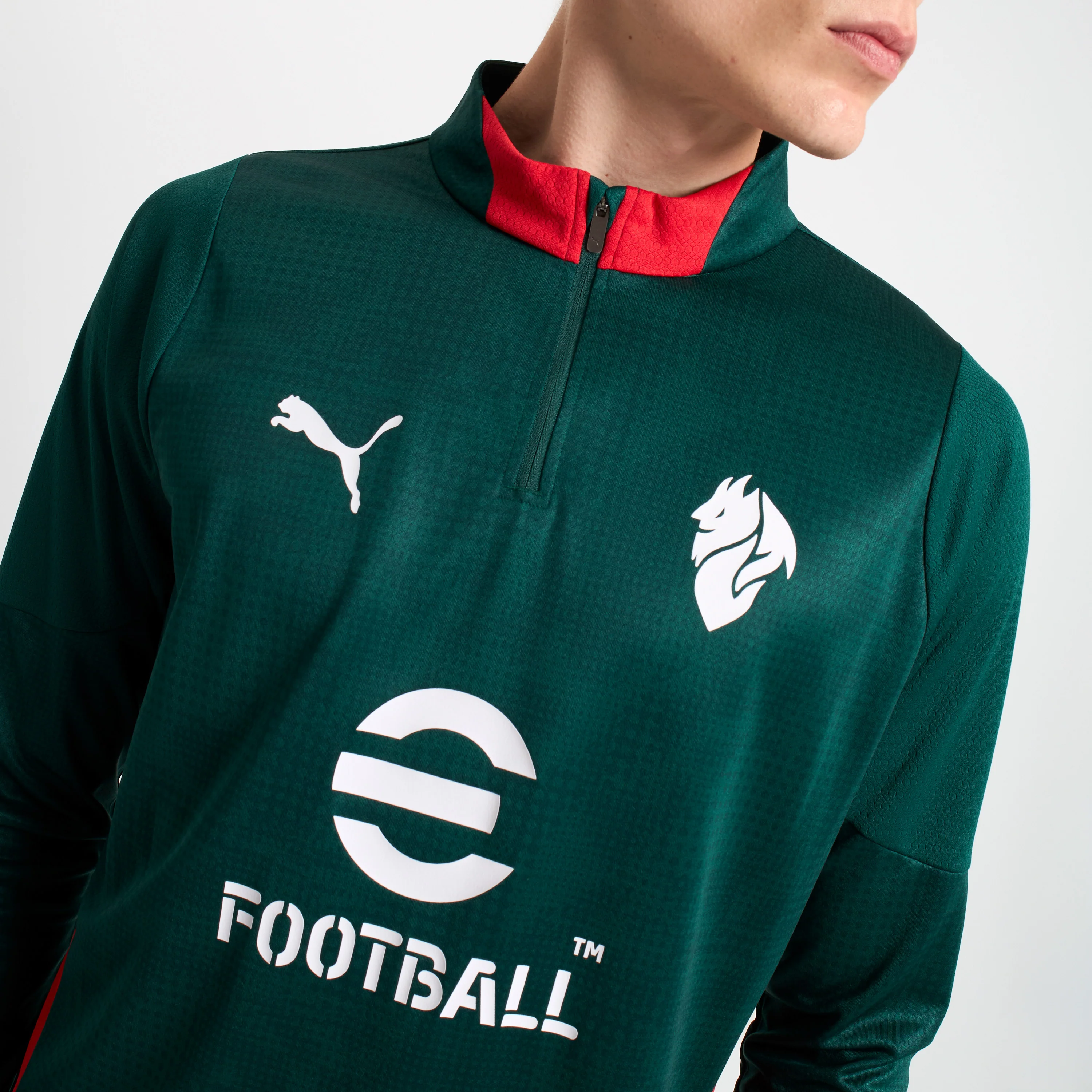MAGLIA VERDE MILAN TRAINING 1/4 ZIP A MANICA LUNGA 2025/26 - Image 6
