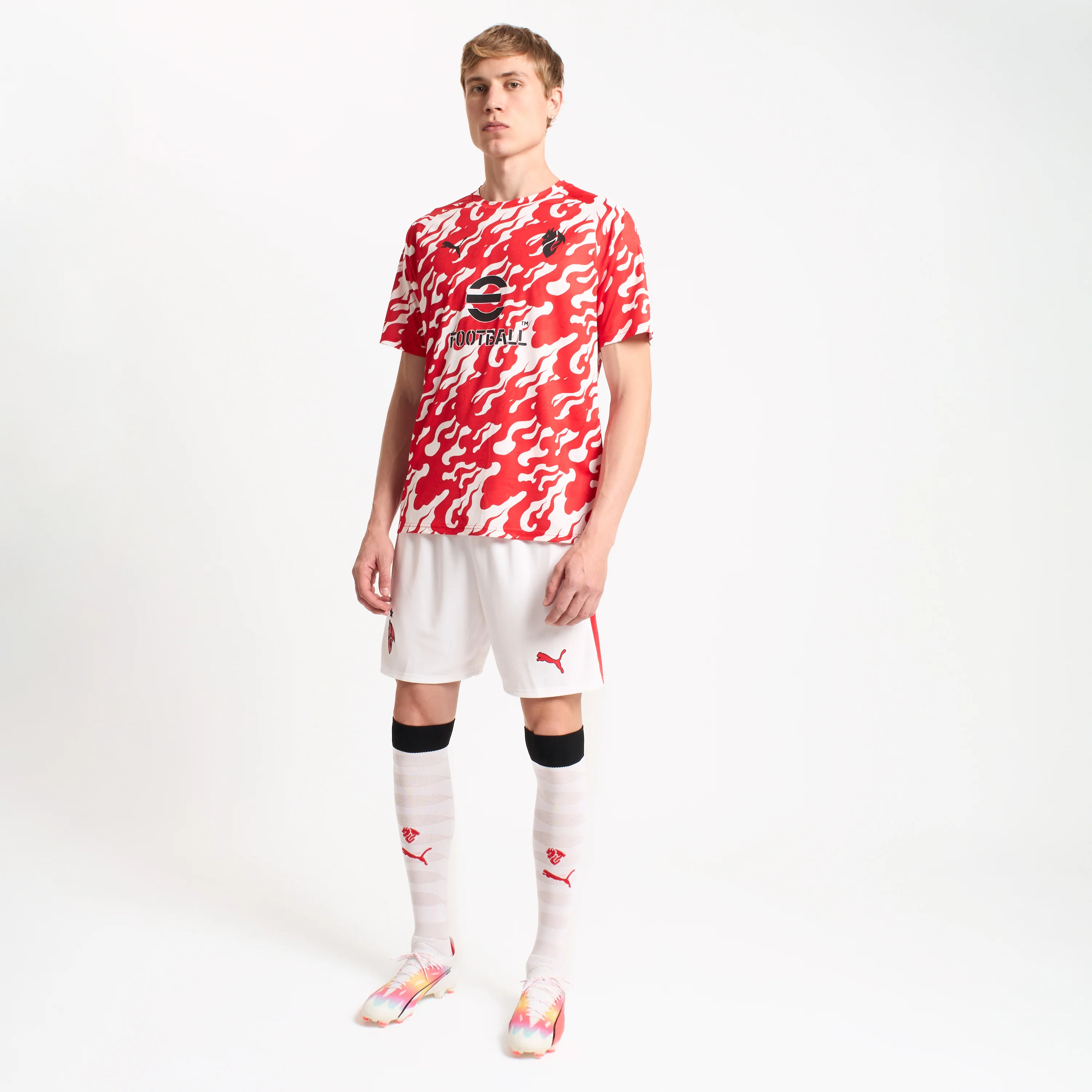 MAGLIA MILAN PREMATCH BIANCA E ROSSA 2025/26 - Image 4