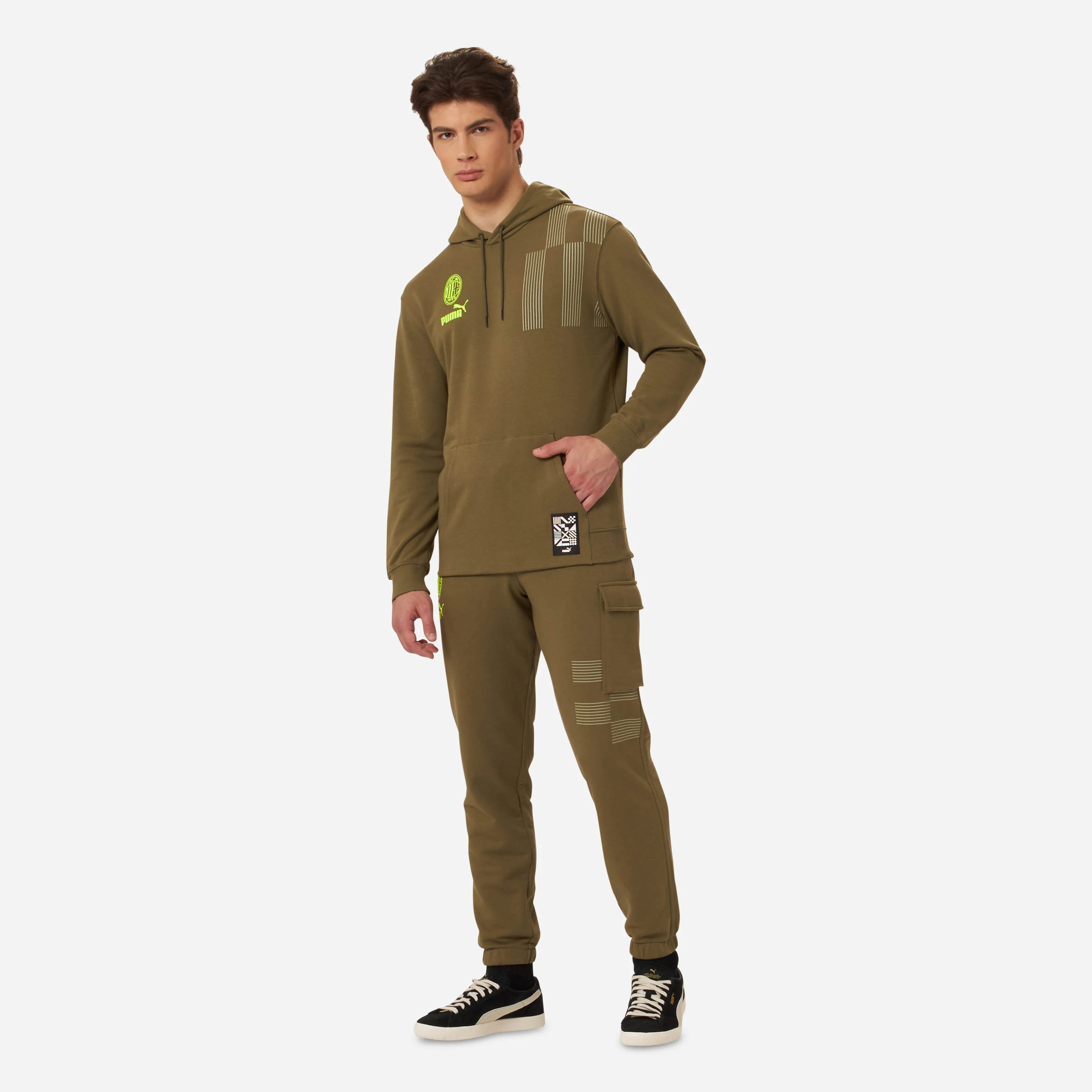PANTALONI MILAN IN FELPA CON TASCA STILE CARGO - Image 3